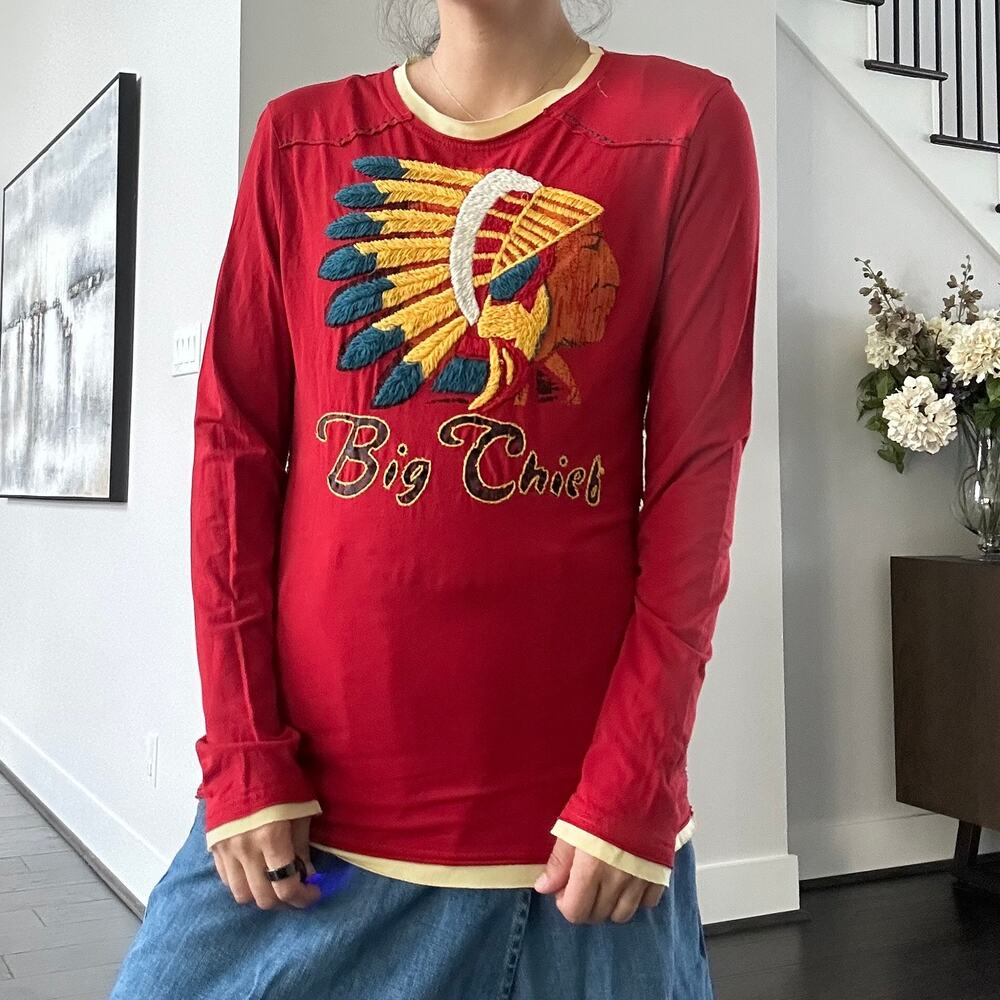 Double D Ranch Big Chief long sleeved graphic tee Size Small